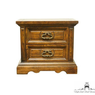 AMERICAN OF MARTINSVILLE Walnut Italian Neoclassical Tuscan Style 26" Two Drawer Nightstand 2343-371 
