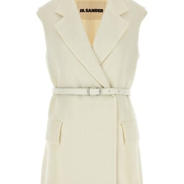 Jil Sander Women Ivory Hemp Vest