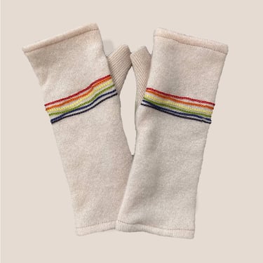 Fingerless Cashmere Gloves-Rainbows