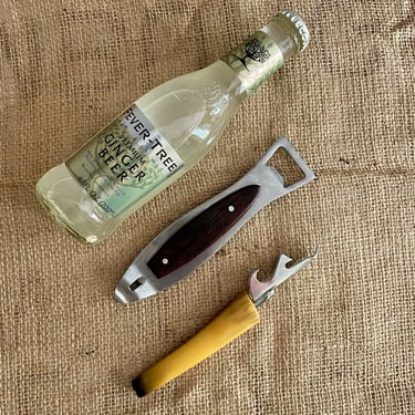 Mid Century Modern Bottle Opener, Can Opener or Church Key - Sold Separately, Bakelite or Wood Handle, Stainless Steel, Emergency Kit 