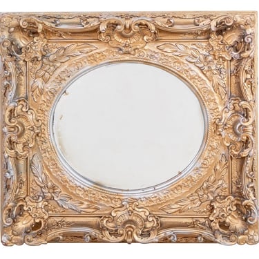 Rococo Style Gilt &amp; Silvered Composition Mirror