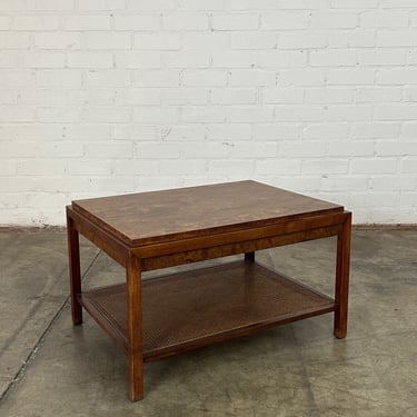 Burlwood and Cane Side Table 
