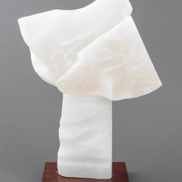 Joan Shapiro Abstract White Alabaster Sculpture
