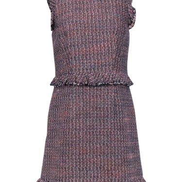 Rebecca Taylor - Navy & Pink Metallic Tweed Dress Sz 8