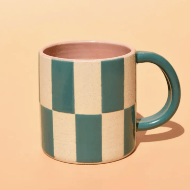 Teal Checker Mug