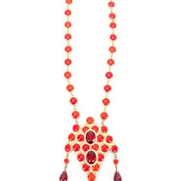 Ruby Drop Pendant Necklace