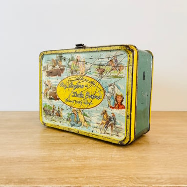 Vintage Roy Rogers Metal Lunchbox Roy Rogers and Dale Evans Double R Bar Ranch - As Is Condition - No Thermos, No Handle 