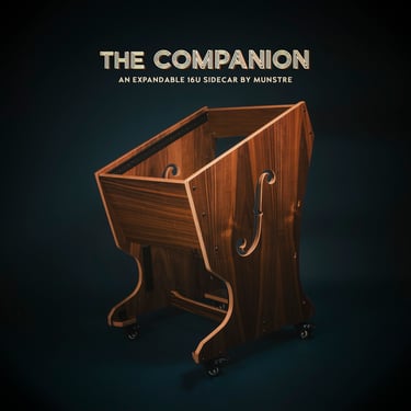 The "Companion" 16U SIDECAR DESK - ventilated audio rack - workstation - recording studio - cabinet - custom wood - studio furniture 10u 12u 