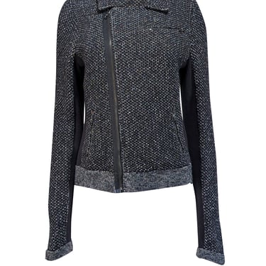 Rag & Bone - Black & Grey Textured Knit Jacket Sz L