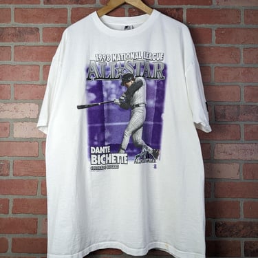 Vintage 1998 National League Dante Bichette Colorado Rockies ORIGINAL All Star Game Tee - 2 Extra Large 