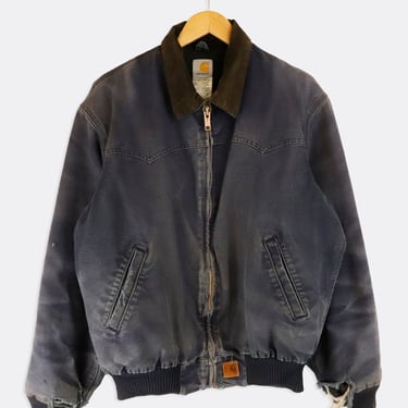 Vintage 2011 Carhartt Frayed Full Zip Brown Corduroy Collared Jacket Sz L