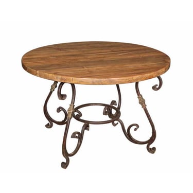 Iron Table with Teak Wood Top