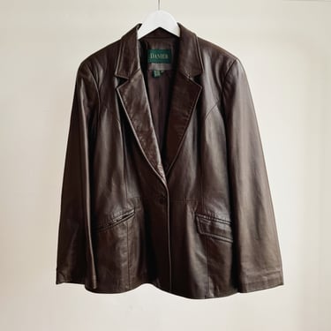 Umber Glossy Leather Jacket