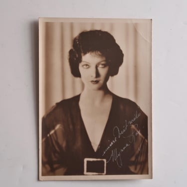 MYRNA LOY Autographed 1920s Sepia Photo 