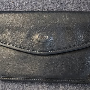 Navy Blue MUNDI Leather clutch wallet 