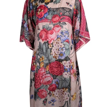 Johnny Was - Ivory, Pink, & Multi Color Floral Print Dress Sz S