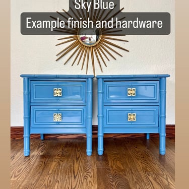 CUSTOMIZABLE Faux Bamboo End Tables/Bedside Tables/End Stands/Dixie Aloha Style/Henry Link Style/Small chest of drawers/ bedroom/living 