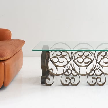 Spanish Wrought Iron Coffee Table, 1940s 
