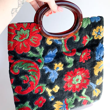 1960s Foldable Floral Handbag