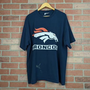 Vintage 90s NFL Denver Broncos Football Logo ORIGINAL Sports Tee - Extra Large 