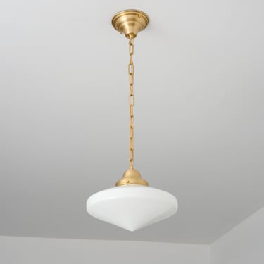 Art Deco Pendant - Schoolhouse Light Fixture - Mid Century Chandelier - Hanging Lamp 
