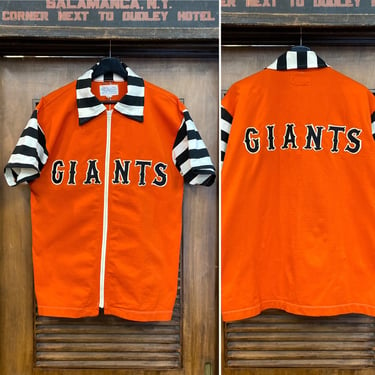 Vintage 1960’s “Giants” Sports Team Baseball Warm Up Jersey Top, 60’s Sports Jersey, Vintage Sportswear, Vintage Clothing 