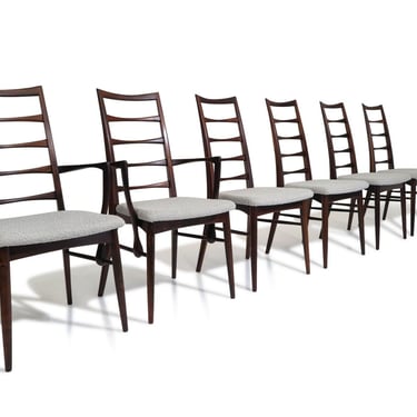 Six Solid Rosewood Niles Kofoeds Mid-Century Danish Dining Chairs