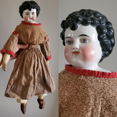 Antique China Head Doll with Rare Hairstyle - 20