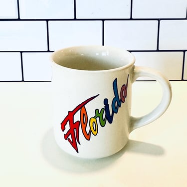 Vintage Rainbow Florida Mug, Subshine Stare, Florida Souvenir, Florida Gift, Retro Rinbow Coffee Mug, Florida USA 