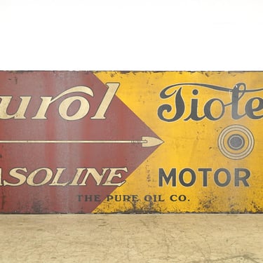 Reclaimed 8 ft. Gasoline & Oil Aluminum Movie Prop Sign