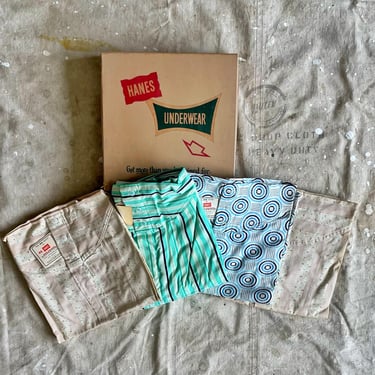 Size 46 1940s 1950s NOS Hanes French Front 4 Pack Men’s Boxers 2304 