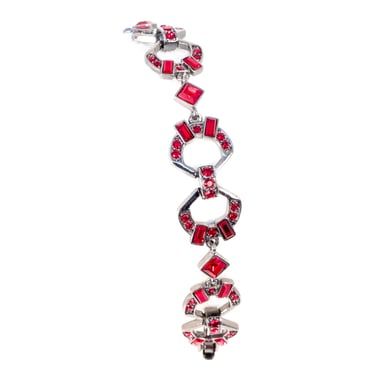 Givenchy Red Rhinestone Bracelet