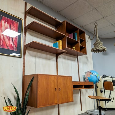 Danish Modern teak wall unit by Hansen and Guldborg