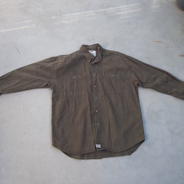 Vintage Levis Snap Button Up Faded Brown Denim 1990s 1980s XL Retro Unique Casual Streetwear Oversized 