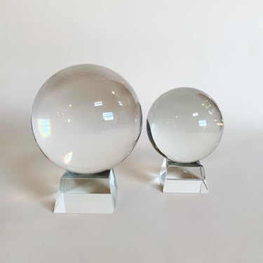 PEDESTAL CRYSTAL ORB - Two Available, Sold Separately 