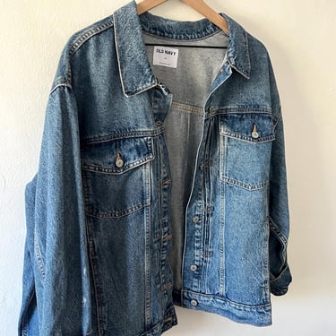 vintage plus size 00s y2k denim jacket / plus size jean jacket / old navy denim jacket 4x / plus size vintage jean jacket / size 26 size 28 