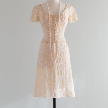 Delicate 1980's Silk and Lace Chemise Set By Peggy Jennings / SM