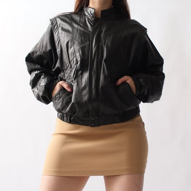 Vintage Glossy Leather Jacket