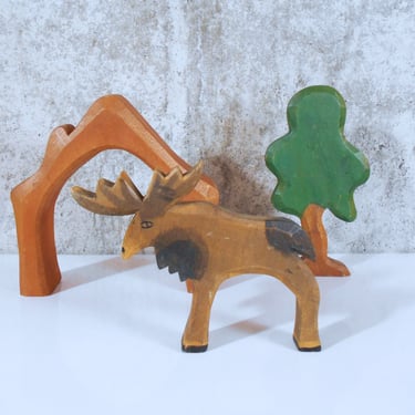 Set of Three Hand Carved Ostheimer-style Wooden Toys 