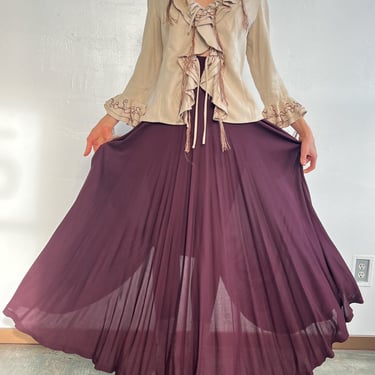 Jean Paul Gaultier Plum Mesh Skirt (S)