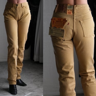 Vintage 90s LEVIS Ochre Wash 501 "For Women" High Waisted Jeans Unworn New w/ Tags | Size 27x34 | DEADSTOCK | 1990s Levis Denim Jeans 