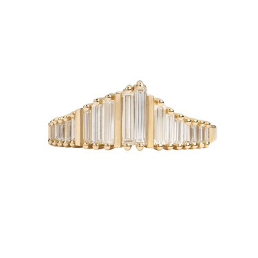 Needle Baguette Tiara Ring with Gold Bars - ARTËMER Trunk Show