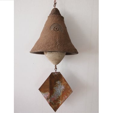 Vintage PAOLO SOLERI Ceramic BELL Wind Chime, 4.5