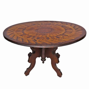 Marquetry Oval Coffee Table