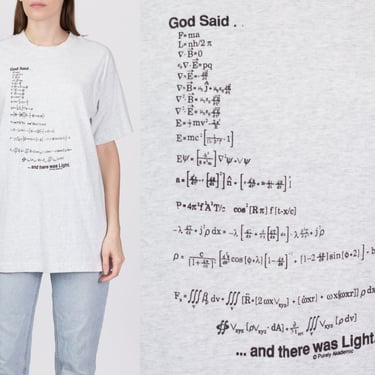 90s "Let There Be Light" Physics Joke T Shirt - Men's Medium, Women's Large | Vintage Funny Science Graphic Tee 