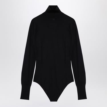 Alaia Black Wool Second Skin Bodysuit Women