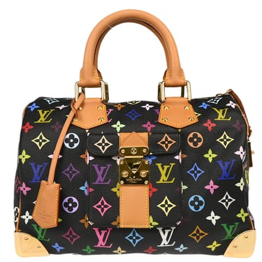 Louis Vuitton 2003 Black Monogram Multicolor Speedy 30 Handbag M92642