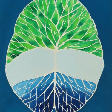 Root and Branch Brain -  original watercolor painting - neuroscience art 