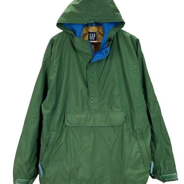 Vintage 90's GAP Green Anorak Pullover Hooded Jacket Large