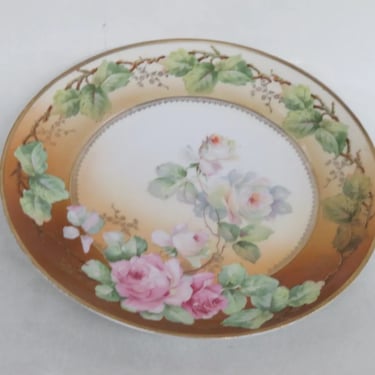 Unger and Shilde Three Crown Germany Floral Large 12 Inch Serving Plate 3683B